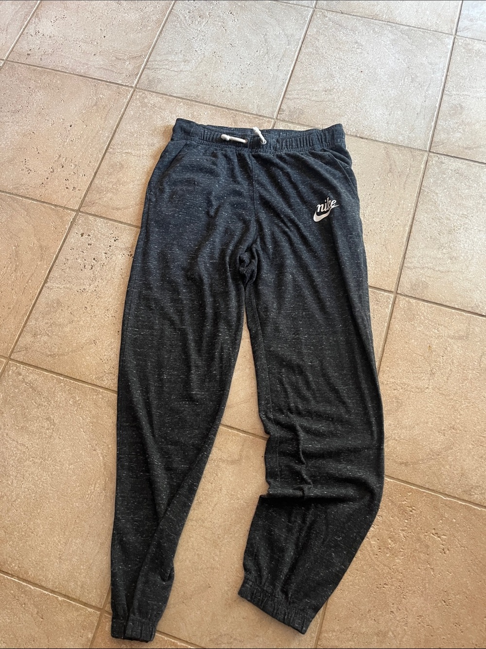 Nike Black Heathered Jogger Sweatpants with White Logo